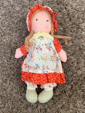 Knickerbocker Holly Hobbie Friend Carrie Rag Doll Vintage 9"